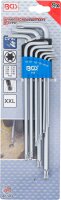 Winkelschlüssel-Satz | extra lang | T-Profil (für Torx) mit Kugelkopf | T10 - T50 | 9-tlg.