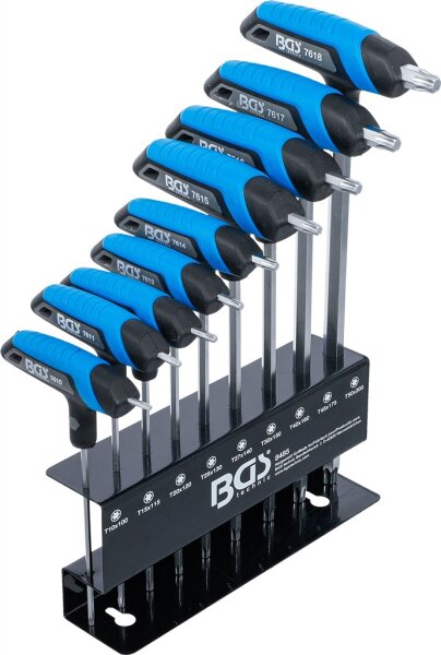 T-Griff-Schlüssel-Satz | T-Profil (für Torx) T10 - T50 | 9-tlg.