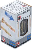 Mehrzweckschrauben | T-Profil (für Torx) T20 | 4,0 x 50 mm | 120 Stück