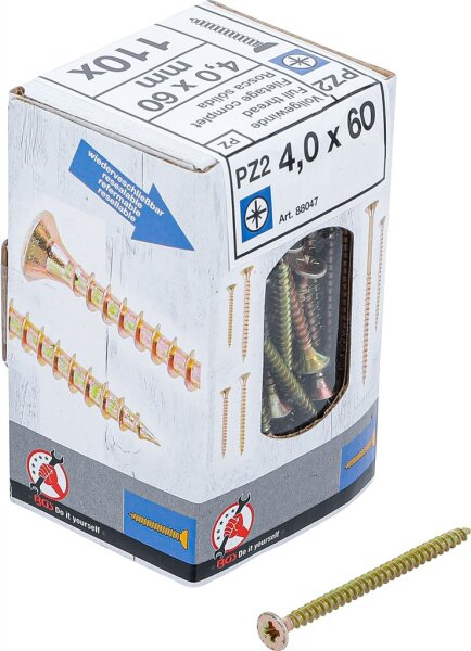Mehrzweckschrauben | Kreuzschlitz PZ2 | 4,0 x 60 mm | 110 Stück