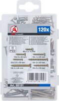 Mehrzweckschrauben-Sortiment | Kreuzschlitz PZ2 | 120 Stück