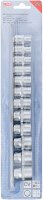 Steckschlüssel-Einsatz-Satz, Zwölfkant | Antrieb Innenvierkant 10 mm (3/8") | SW 8 - 19 mm | 12-tlg.