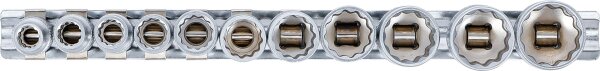 Steckschlüssel-Einsatz-Satz, Zwölfkant | Antrieb Innenvierkant 10 mm (3/8") | Zollgrößen | 11-tlg.