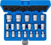 Steckschlüssel-Einsatz-Satz, Sechskant | Antrieb Innenvierkant 12,5 mm (1/2") | SW 8 - 32 mm | 19-tlg.
