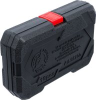 Bit-Einsatz-/Steckschlüssel-Satz | Antrieb Innensechskant 12,5 mm (1/2") | T-Profil (für Torx) / E-Profil | 19-tlg.