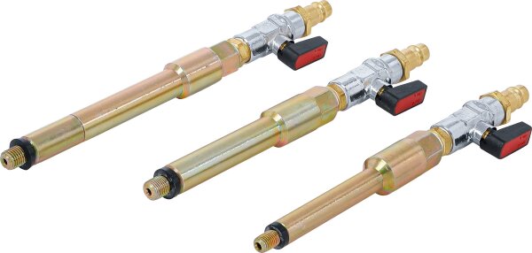 Druckluftadapter-Satz für Glühkerzenbohrungen | M8 x 1,0 - M10 x 1,0 - M10 x 1,25 | 3-tlg.