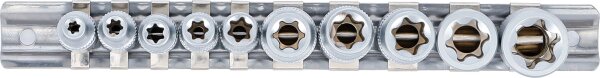 Steckschlüssel-Einsatz-Satz E-Profil | Antrieb Innenvierkant 6,3 mm (1/4") / 10 mm (3/8") | SW E4 - E16 | 10-tlg.