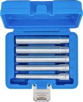 Steckschlüssel-Einsatz-Satz, Sechskant, extra tief | Antrieb Innenvierkant 10 mm (3/8") | SW 8 - 14 mm | 5-tlg.