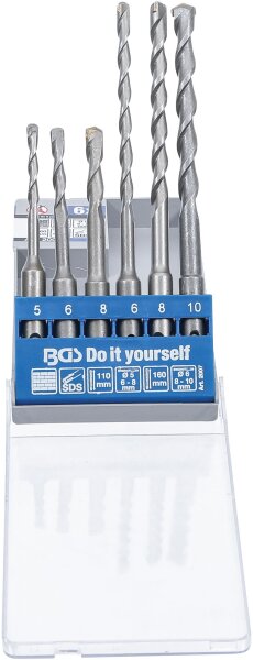 Hammer-Bohrer-Satz | SDS-Schaft, Hartmetallspitze | 5 - 10 mm | 6-tlg.