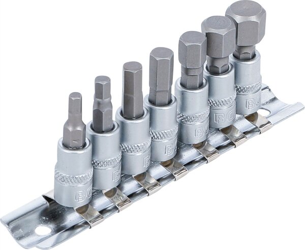 Bit-Einsatz-Satz | Antrieb Innenvierkant 6,3 mm (1/4") | Innensechskant 4 - 12 mm | 7-tlg.
