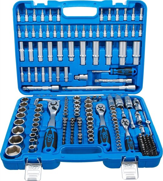 Steckschlüssel-Satz Sechskant | Antrieb 6,3 mm (1/4") / 10 mm (3/8") / 12,5 mm (1/2") | Zollgrößen | 192-tlg.
