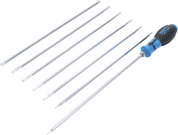 Schraubendreher-Satz mit Wechselklingen | T-Profil (für Torx) / T-Profil (für Torx) mit Bohrung | 8-tlg.