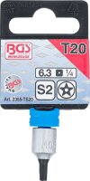 Bit-Einsatz | Antrieb Innenvierkant 6,3 mm (1/4") | TS-Profil (für Torx Plus) mit Bohrung TS20