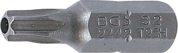 Bit | Länge 25 mm | Antrieb Außensechskant 6,3 mm (1/4") | T-Profil (für Torx) mit Bohrung T25