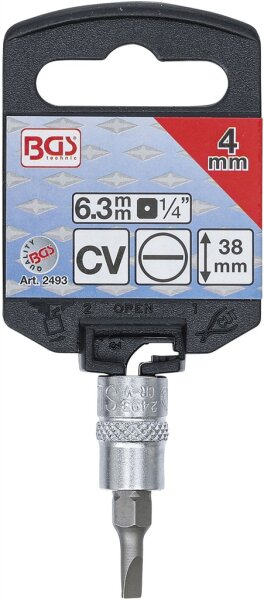 Bit-Einsatz | Antrieb Innenvierkant 6,3 mm (1/4") | Schlitz 4 mm