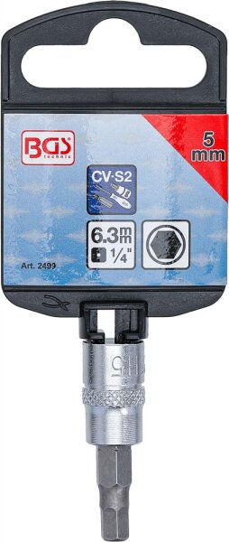 Bit-Einsatz | Antrieb Innenvierkant 6,3 mm (1/4") | Innensechskant 5 mm