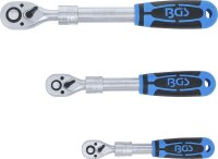 Umschaltknarren-Satz | ausziehbar | Abtrieb Außenvierkant 6,3 mm (1/4") - 10 mm (3/8") - 12,5 mm (1/2") | 3-tlg.