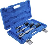 Umschaltknarren-Satz | ausziehbar | Abtrieb Außenvierkant 6,3 mm (1/4") - 10 mm (3/8") - 12,5 mm (1/2") | 3-tlg.