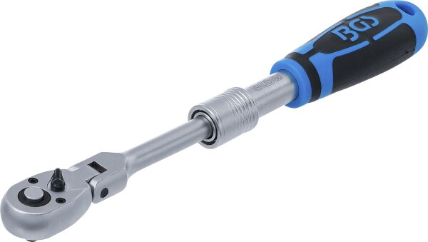 Umschaltknarre, ausziehbar, abwinkelbar | Abtrieb Außenvierkant 6,3 mm (1/4") | 210 - 250 mm