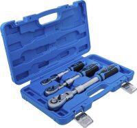 Umschaltknarren-Satz | ausziehbar, abwinkelbar | Abtrieb Außenvierkant 6,3 mm (1/4") - 10 mm (3/8") - 12,5 mm (1/2") | 3-tlg.