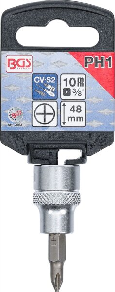 Bit-Einsatz | Antrieb Innenvierkant 10 mm (3/8") | Kreuzschlitz PH1