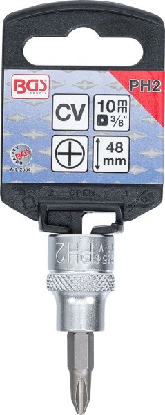 Bit-Einsatz | Antrieb Innenvierkant 10 mm (3/8") | Kreuzschlitz PH2