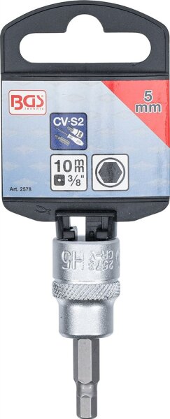 Bit-Einsatz | Antrieb Innenvierkant 10 mm (3/8") | Innensechskant 5 mm