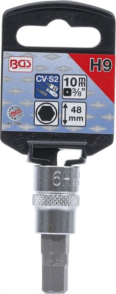 Bit-Einsatz | Antrieb Innenvierkant 10 mm (3/8") | Innensechskant 9 mm