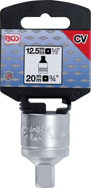 Steckschlüssel-Adapter | Innenvierkant 20 mm (3/4") - Außenvierkant 12,5 mm (1/2")