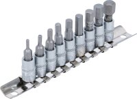 Bit-Einsatz-Satz | Antriebe Innenvierkant 6,3 mm (1/4") | Innensechskant 3/32" - 3/8" | Zollgrößen | 9-tlg.