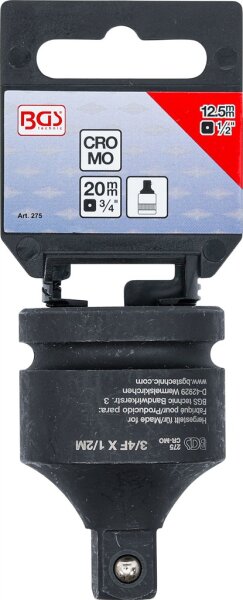 Kraft-Steckschlüssel-Adapter | Innenvierkant 20 mm (3/4") - Außenvierkant 12,5 mm (1/2")