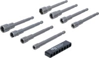Steckschlüssel-Einsatz-Satz Sechskant | extra lang | Antrieb Außensechskant 6,3 mm (1/4") | für Bohrmaschinen | SW 6 - 13 mm | 8-tlg.