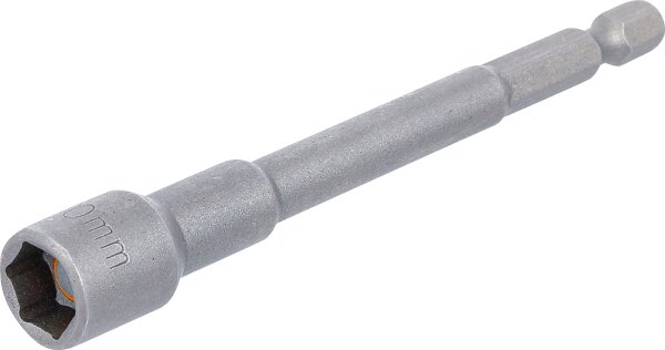 Steckschlüssel-Einsatz Sechskant, extra lang | für Bohrmaschinen | Antrieb Außensechskant 6,3 mm (1/4") | SW 10 mm