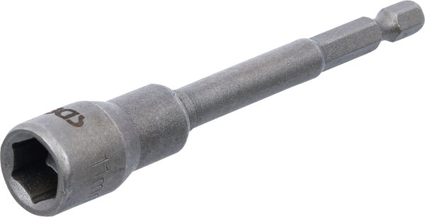 Steckschlüssel-Einsatz Sechskant, extra lang | für Bohrmaschinen | Antrieb Außensechskant 6,3 mm (1/4") | SW 11 mm