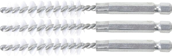 Nylonbürste | 10 mm | Antrieb Außensechskant 6,3 mm (1/4") | 3-tlg.