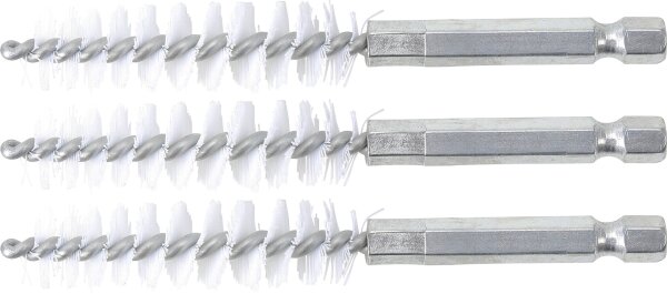 Nylonbürste | 13 mm | Antrieb Außensechskant 6,3 mm (1/4") | 3-tlg.