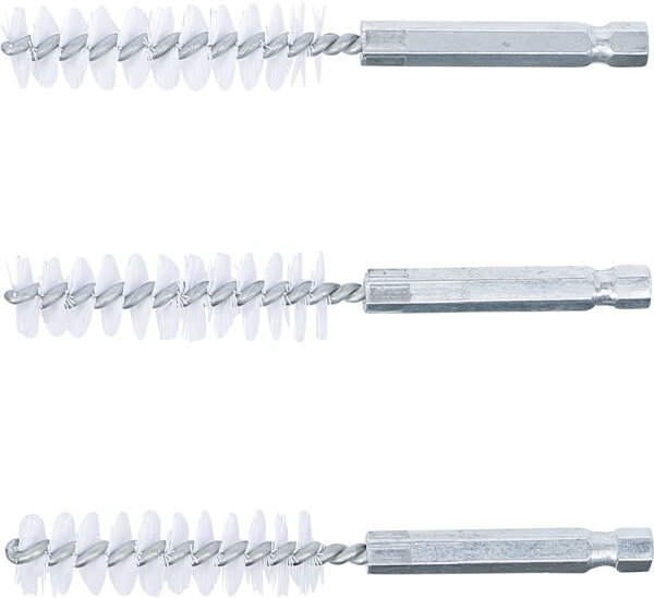 Nylonbürste | 13 mm | Antrieb Außensechskant 6,3 mm (1/4") | 3-tlg.