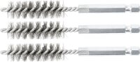 Stahlbürste | 13 mm | Antrieb Außensechskant 6,3 mm (1/4") | 3-tlg.