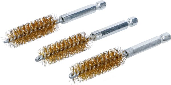 Messingbürste | 14 mm | Antrieb Außensechskant 6,3 mm (1/4") | 3-tlg.