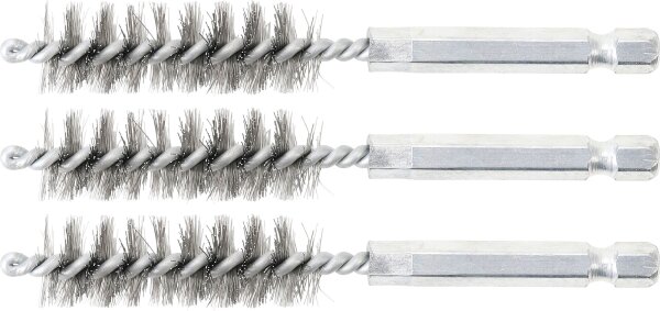 Stahlbürste | 14 mm | Antrieb Außensechskant 6,3 mm (1/4") | 3-tlg.