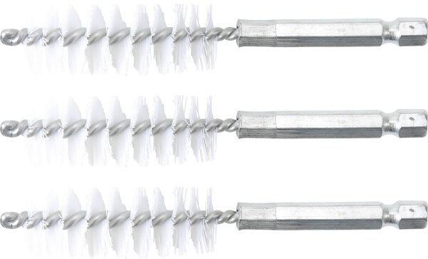 Nylonbürste | 17 mm | Antrieb Außensechskant 6,3 mm (1/4") | 3-tlg.
