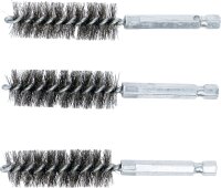 Stahlbürste | 17 mm | Antrieb Außensechskant 6,3 mm (1/4") | 3-tlg.