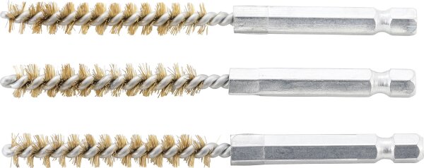 Messingbürste | 8 mm | Antrieb Außensechskant 6,3 mm (1/4") | 3-tlg.