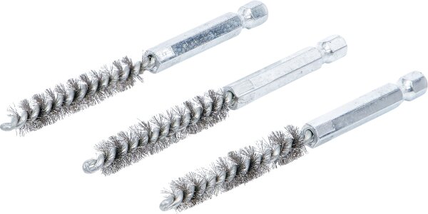 Stahlbürste | 9 mm | Antrieb Außensechskant 6,3 mm (1/4") | 3-tlg.