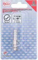 Druckluft-Stecknippel mit 8 mm Schlauchanschluss