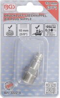 Druckluft-Stecknippel | 10 mm (3/8") Außengewinde