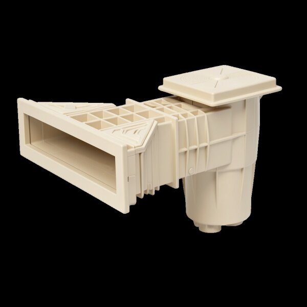 OKU Slim Skimmer Lux beige RAL1015 mit Messingbuchse