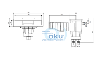 OKU Slim Skimmer Lux grau RAL7004 mit Messingbuchse
