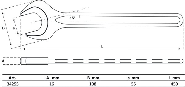 Einmaulschlüssel | DIN 894 | SW 55 mm