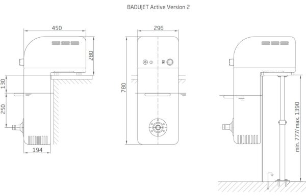 OKU Gegenstromanlage BADU Jet Active Version 2 20 m³/h - 0,75 kW, 230 V